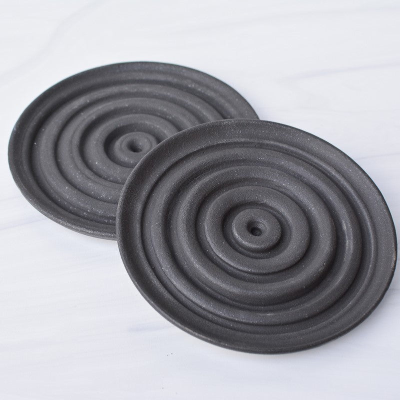 Black Ceramic Recessed Soap Dish - 6 1/2 x 6 1/2 x 3 1/4