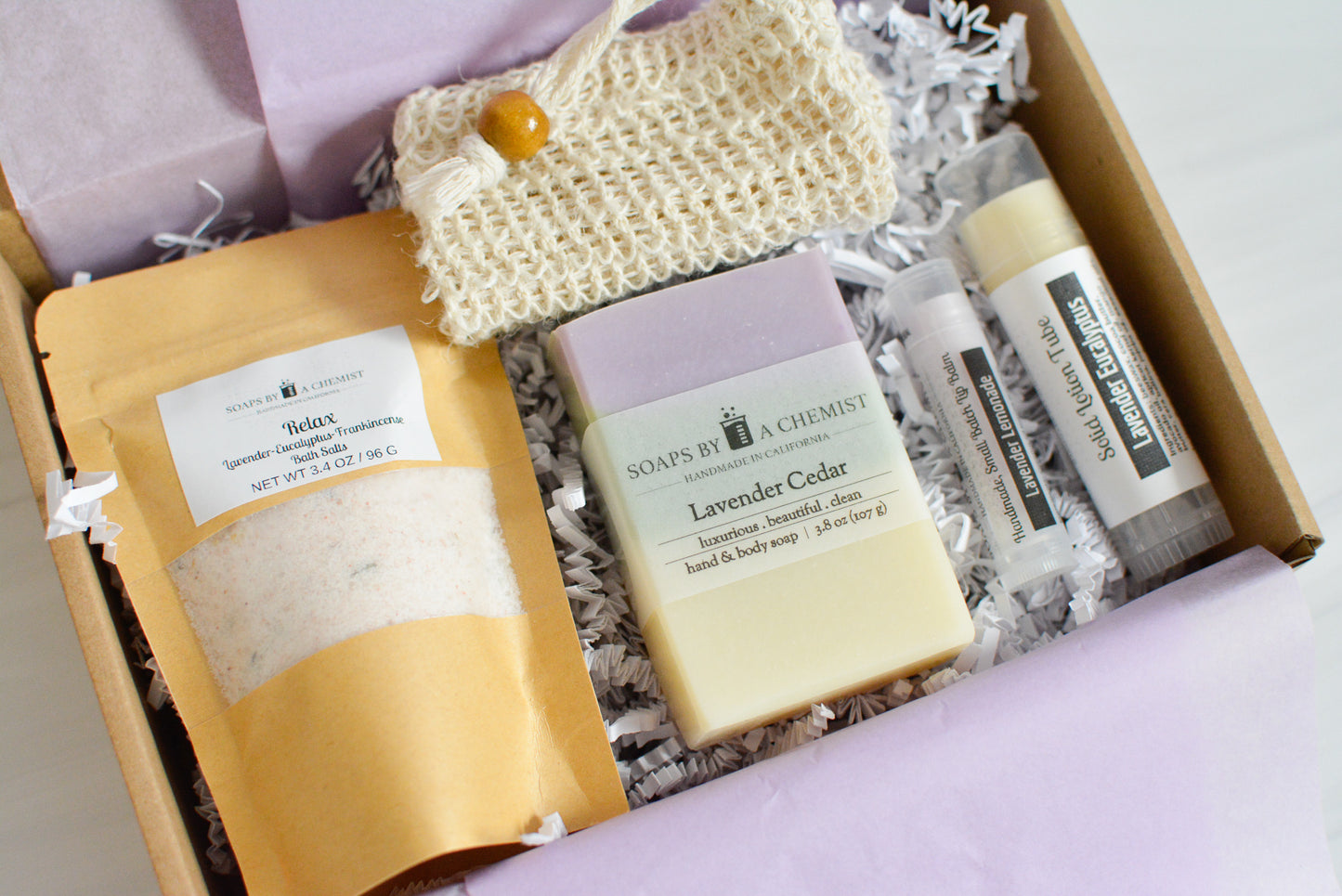Relaxing Gift Sets with Handmade Soap and Bath Salts
