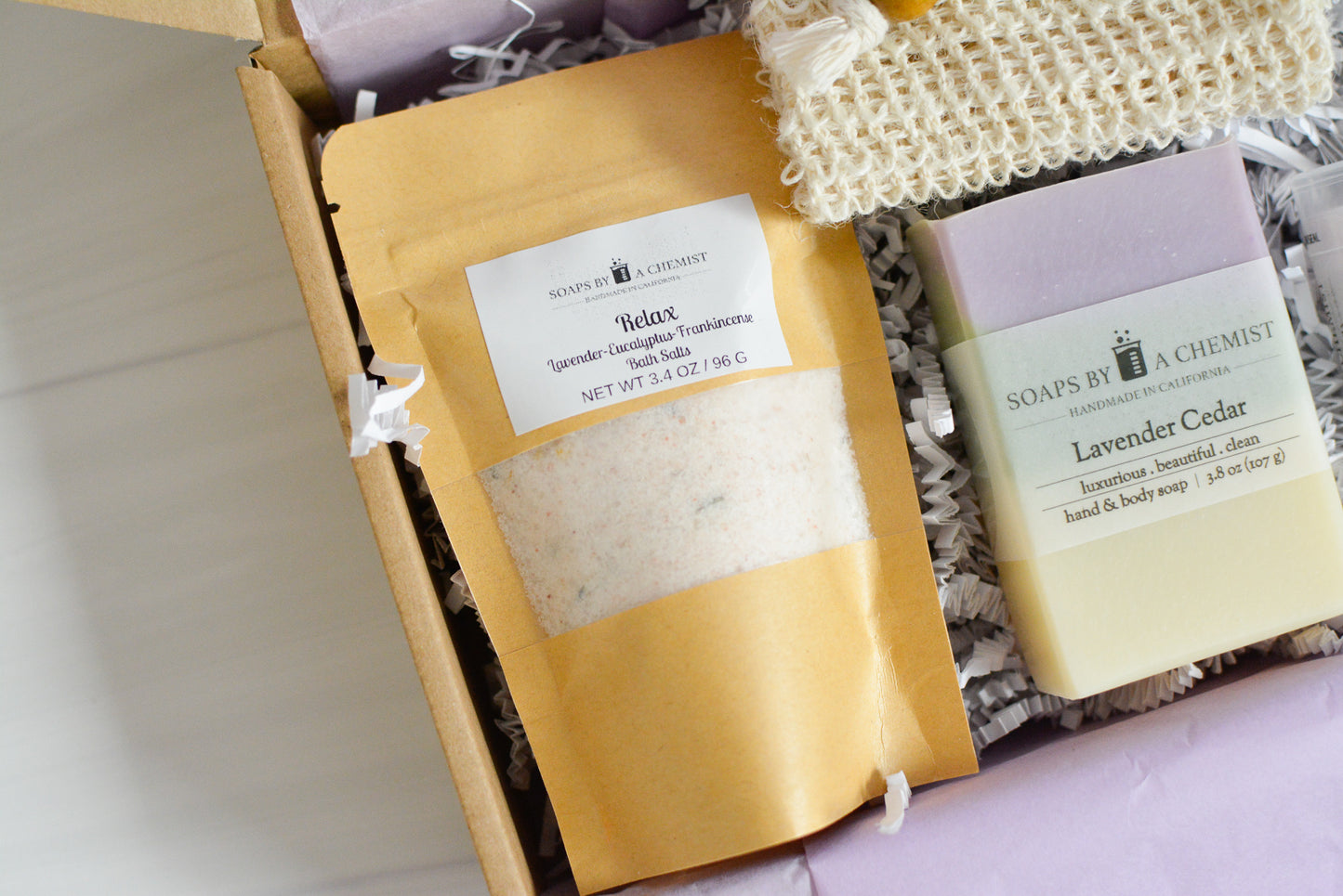 Relaxing Gift Sets with Handmade Soap and Bath Salts