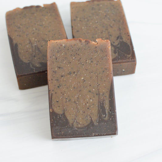 Dark Roast Coffee Artisan Handmade Soap w/ Exfoliating Coffee Grounds