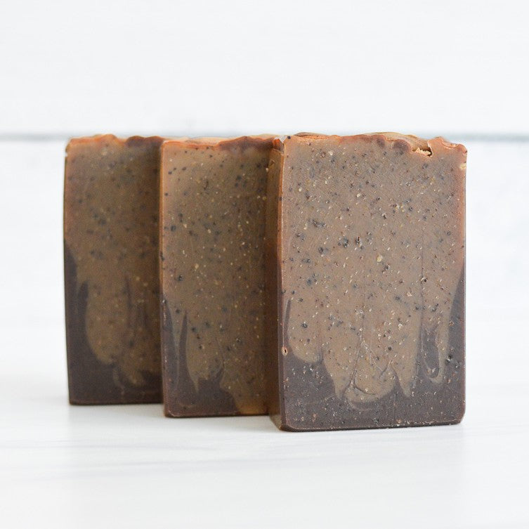 Dark Roast Coffee Artisan Handmade Soap w/ Exfoliating Coffee Grounds