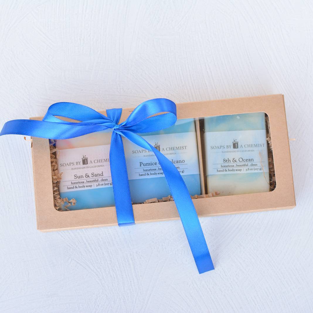 Luxurious Handmade Soap Bar Boxed Gift Set -3 full size bars