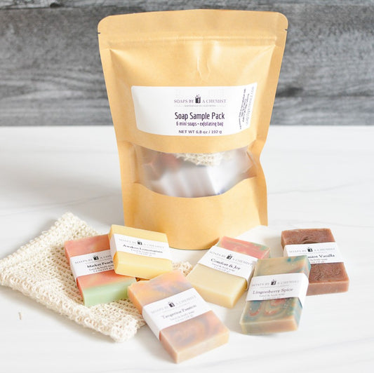 soap sample pack soaps by a chemist with soap saver sisal bag