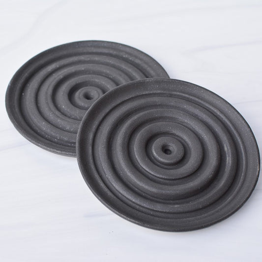 matte black ceramic round soap dish earthen hands ceramics