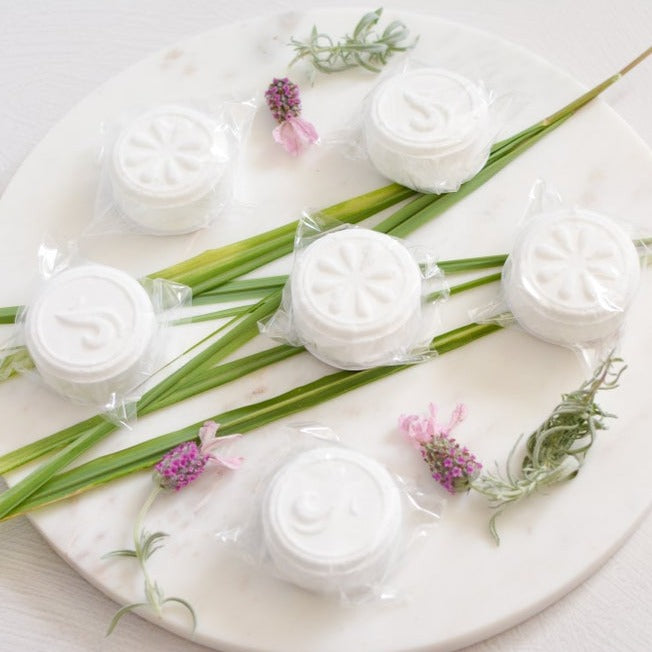 eucalyptus menthol shower steamers with lemongrass and lavender