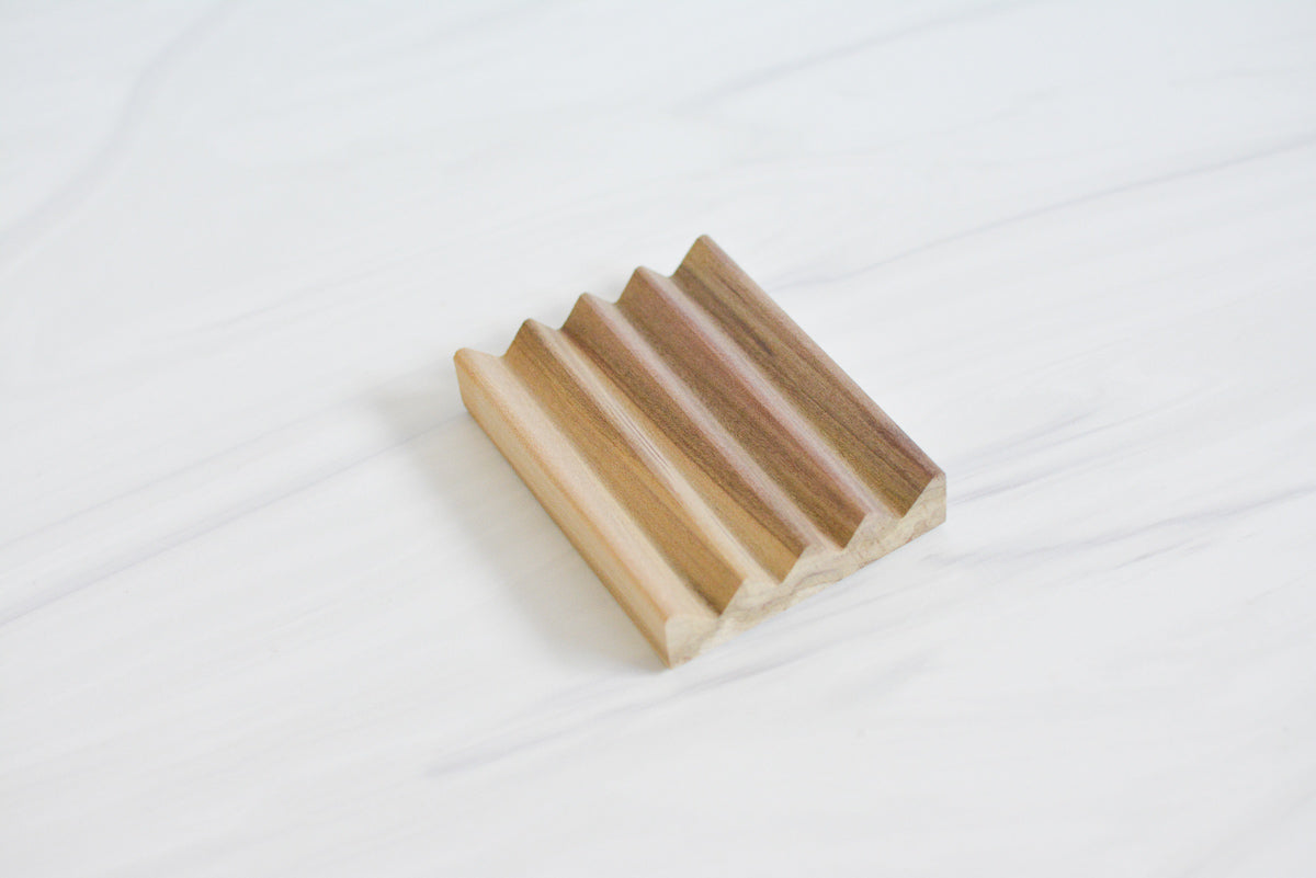 Rainbow Poplar Wood Soap Dish