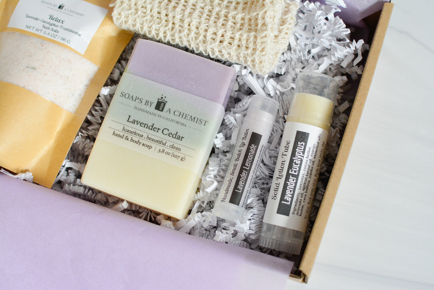 Relaxing Gift Sets with Handmade Soap and Bath Salts